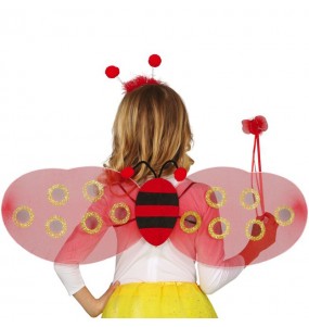 Ailes de coccinelle avec bandeau et baguette pour compléter vos costumes