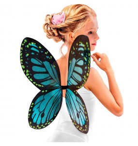 Ailes de papillon pour enfants noires et bleues pour compléter vos costumes