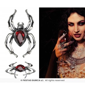 Bague araignée avec rubis pour compléter vos costumes térrifiants