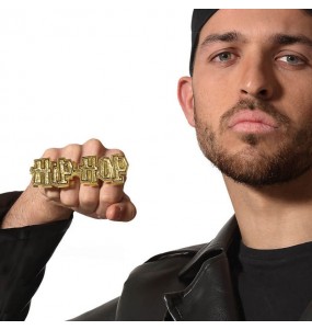 Bague Hip Hop dorée pour compléter vos costumes