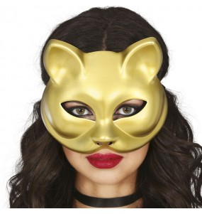 Masque de chat doré pour compléter vos costumes