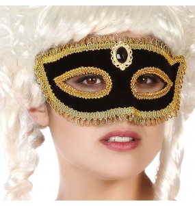 Masque noir avec bordure doré pour compléter vos costumes