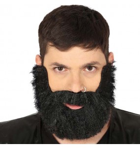 Barbe touffue noire