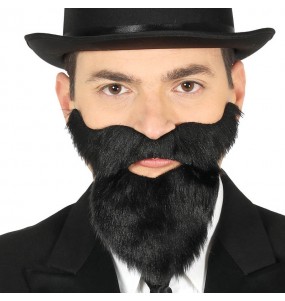 Barbe et moustache noire auto adhésif