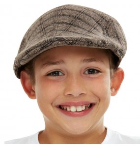 Casquette plate marron et noire pour enfant 