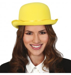 Chapeau melon jaune de luxe pour compléter vos costumes