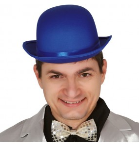 Chapeau melon bleu de luxe pour compléter vos costumes