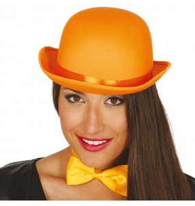 Chapeau melon orange de luxe pour compléter vos costumes