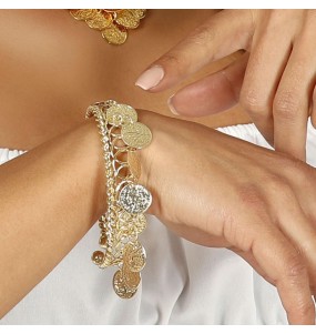 Bracelet en métal avec pièces de monnaie pour compléter vos costumes