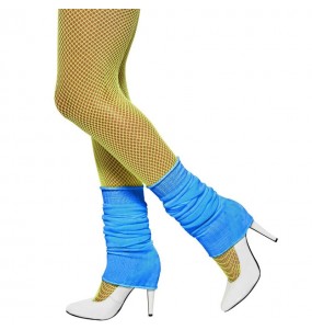 Guêtres Bleu Fluo déguisement