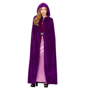 Cape médiévale violette avec capuchon pour compléter vos costumes