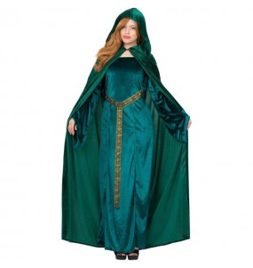 Cape médiévale verte avec capuchon pour compléter vos costumes
