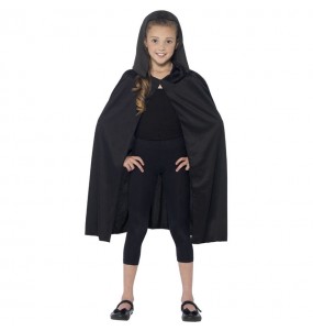 Cape avec capuche noire enfant