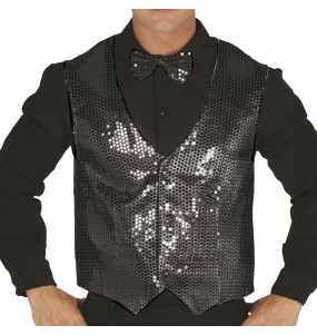 gilet noir à paillettes