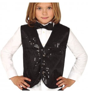 Gilet noir à paillettes pour enfant