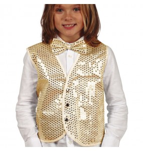 Gilet doré à paillettes pour enfant