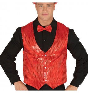 Gilet à paillettes Rouge