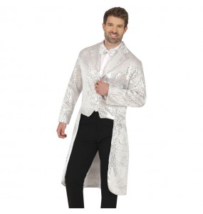 Veste Queue-de-Pie à Paillettes Argentées pour Homme