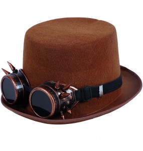 Chapeau Haut de Forme Steampunk avec lunettes