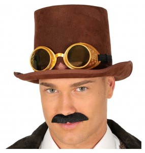 Chapeau Steampunk Marron avec lunettes