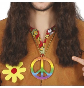 Pendentif hippie multicolore pour compléter vos costumes