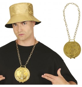 Collier avec médaillon dollar pour compléter vos costumes