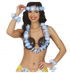 Ensemble hawaïen bleu pour compléter vos costumes