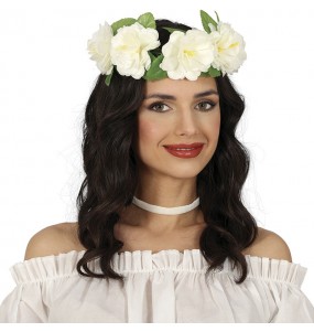 Corona flores blancas