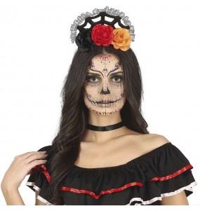 Diadème Catrina avec couronne pour compléter vos costumes térrifiants