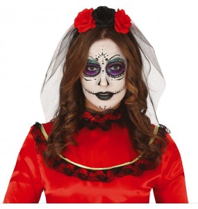 Serre-tête Catrina Mexicaine avec fleurs