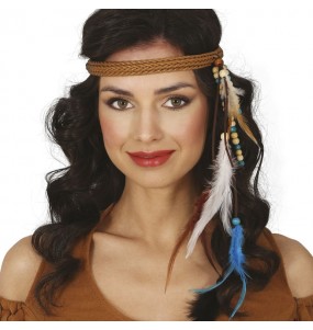 Diadème indien avec plumes pour compléter vos costumes
