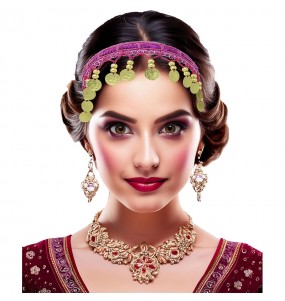 Diadème avec pièces fuchsia pour compléter vos costumes