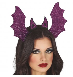 Bandeau avec une chauve-souris lilas pour compléter vos costumes térrifiants