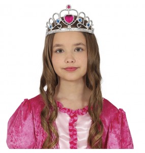 Diadème argenté avec cœur pour enfants pour compléter vos costumes