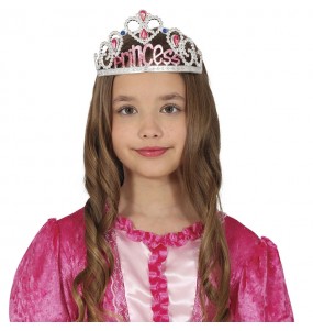 Diadème de princesse argenté pour enfants pour compléter vos costumes