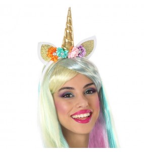 Serre-tête licorne doré pour compléter vos costumes