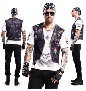 Tee-shirt hyperréaliste Motard Homme