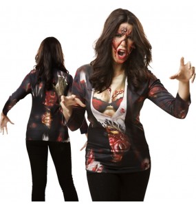 Tee-shirt hyperréaliste Zombie Femme