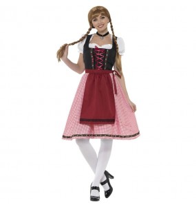 Costume Allemande Oktoberfest à carreaux femme