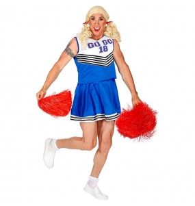 Costume pour homme Cheerleader travestie bleue