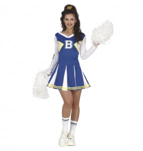 Costume Cheerleader bleu et blanc femme