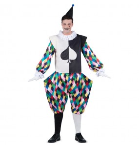 Costume pour homme Arlequin Pics multicolore