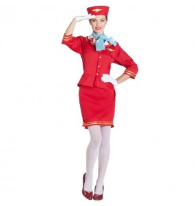 Déguisement Hôtesse de l’air Rouge femme