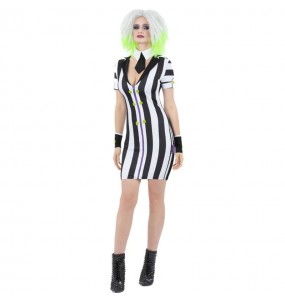 Costume Beetlejuice de Tim Burton femme