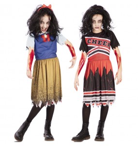 Costume Blanche-Neige et Zombie Cheerleader réversible fille