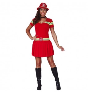 Costume Pompière rouge femme