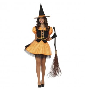 Costume Sorcière gothique orange femme