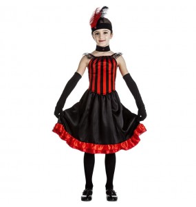 Costume Can Can rouge fille