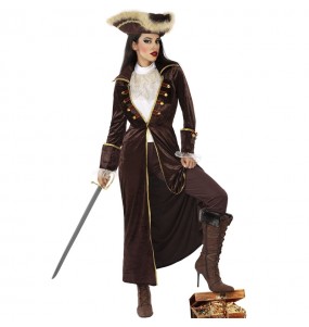 Déguisement Capitaine pirate marron femme