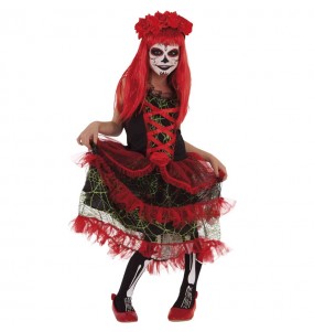 Déguisement Catrina rouge fille